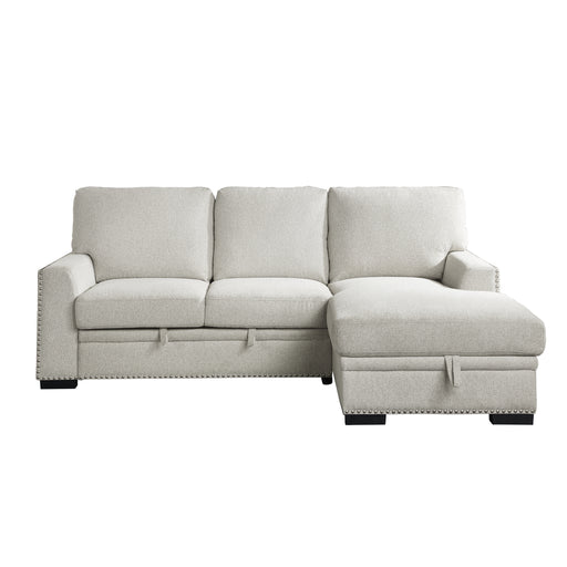 Morelia 2-Piece Sectional with Pull-out Bed and Right Chaise with Hidden Storage in Beige - 9468BE*2RC2L image