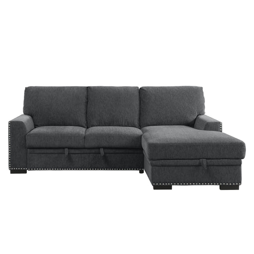 Morelia 2-Piece Sectional with Pull-out Bed and Right Chaise with Hidden Storage in Gray - 9468CC*2RC2L image