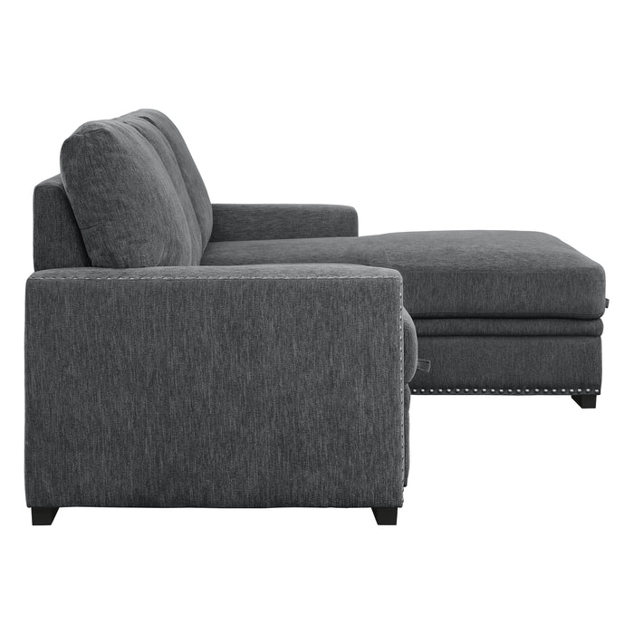 Morelia 2-Piece Sectional with Pull-out Bed and Right Chaise with Hidden Storage in Gray - 9468CC*2RC2L