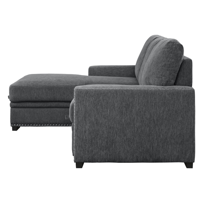 Morelia 2-Piece Sectional with Pull-out Bed and Left Chaise with Hidden Storage in Gray - 9468CC*2LC2R