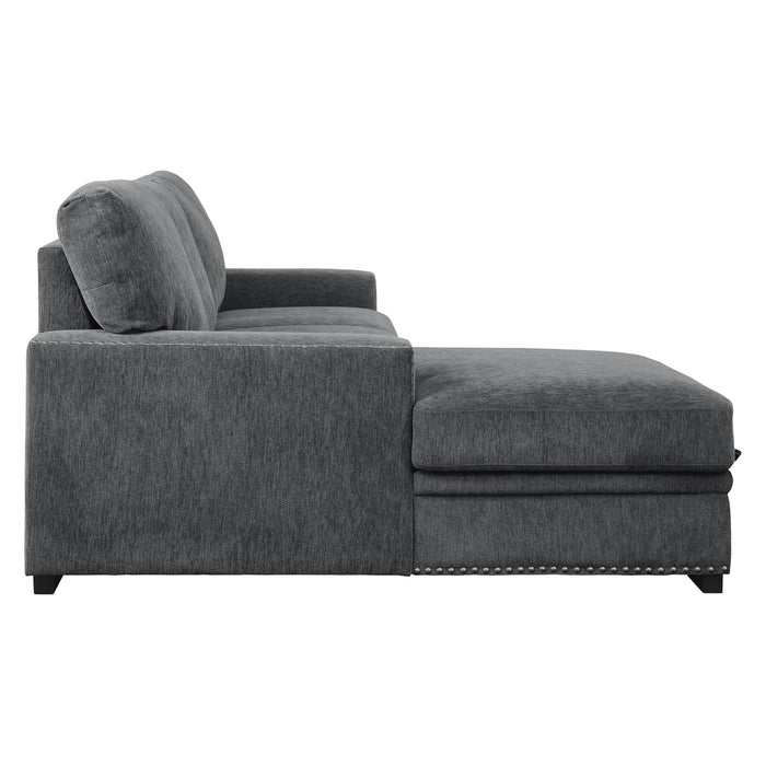 Morelia 2-Piece Sectional with Pull-out Bed and Left Chaise with Hidden Storage in Gray - 9468CC*2LC2R