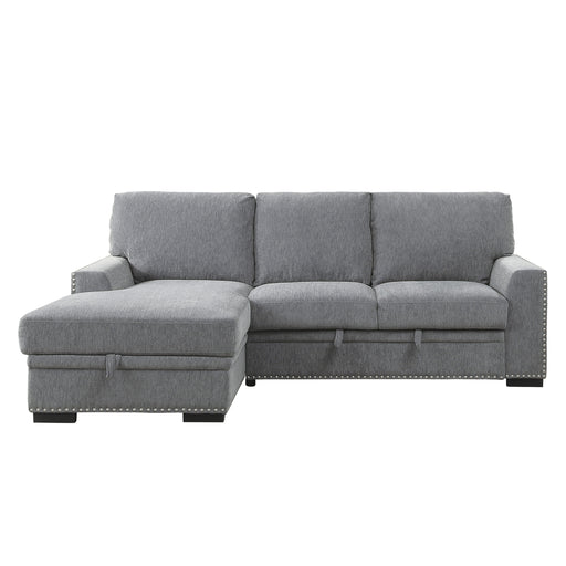 Morelia 2-Piece Sectional with Pull-out Bed and Left Chaise with Hidden Storage in Gray - 9468DG*2LC2R image