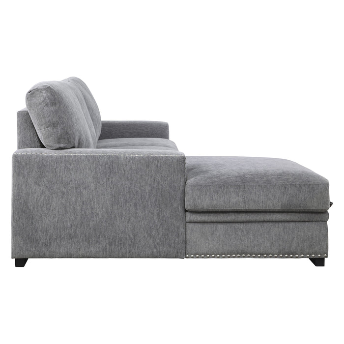 Morelia 2-Piece Sectional with Pull-out Bed and Left Chaise with Hidden Storage in Gray - 9468DG*2LC2R