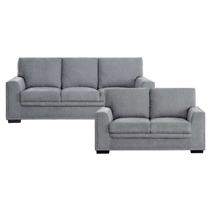 Morelia 2pc Set: Sofa, Love in Gray - 9468DG*2 image