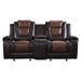 Briscoe Double Glider Reclining Loveseat with Center Console in Brown - 9470BR-2 image