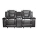 Briscoe Double Glider Reclining Loveseat with Center Console in Gray - 9470GY-2 image