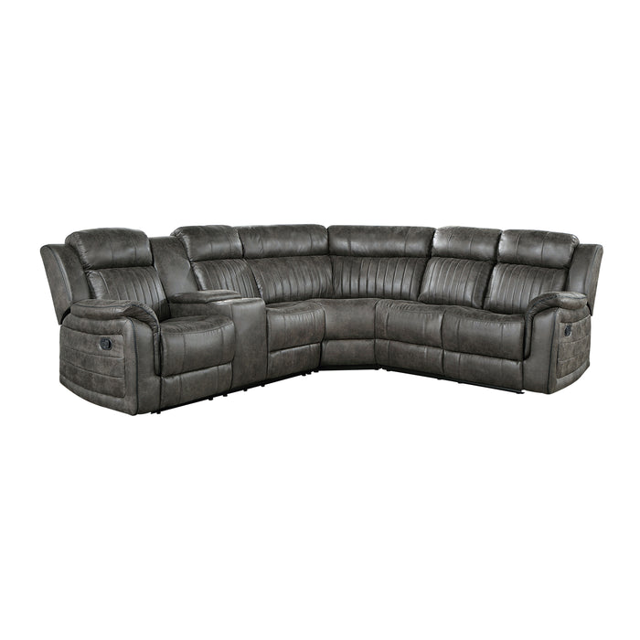 Centeroak 3-Piece Reclining Sectional with Left Console in Gray/Brown - 9479BRG*SC image