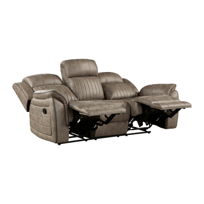 Centeroak Double Reclining Sofa in Brown - 9479SDB-3