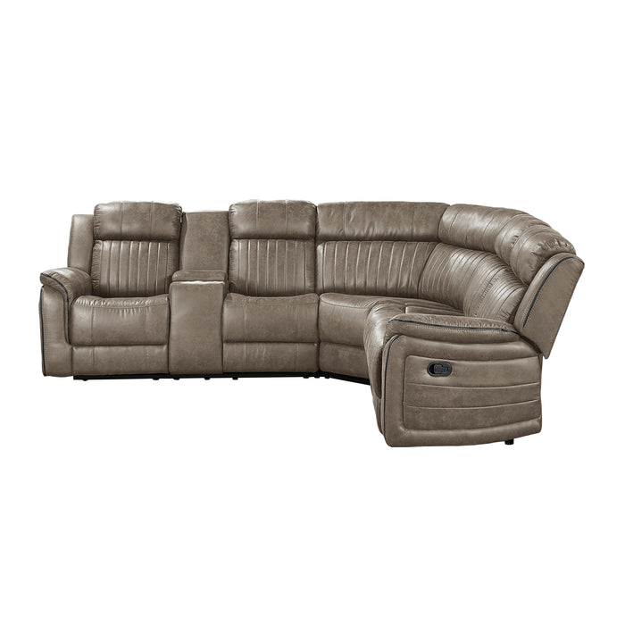 Centeroak 3-Piece Reclining Sectional with Left Console in Brown - 9479SDB*SC