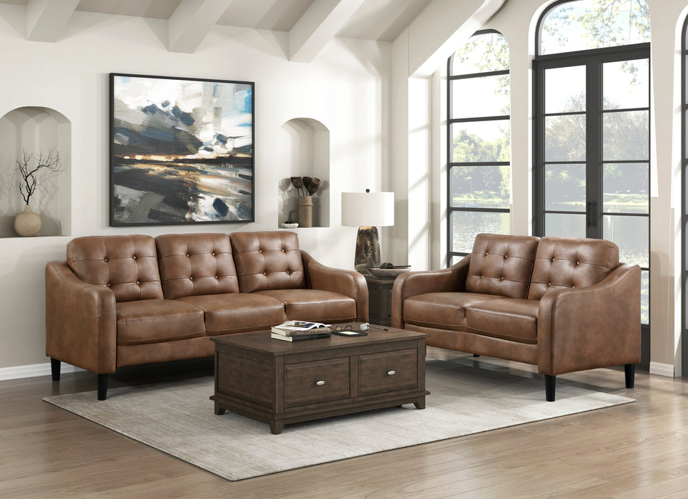 Mallory Loveseat in Brown - 9489BRW-2