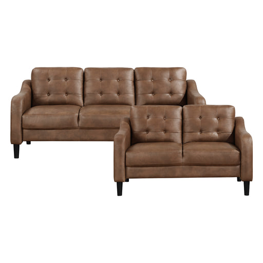 Mallory 2pc Set: Sofa, Love in Brown - 9489BRW*2 image