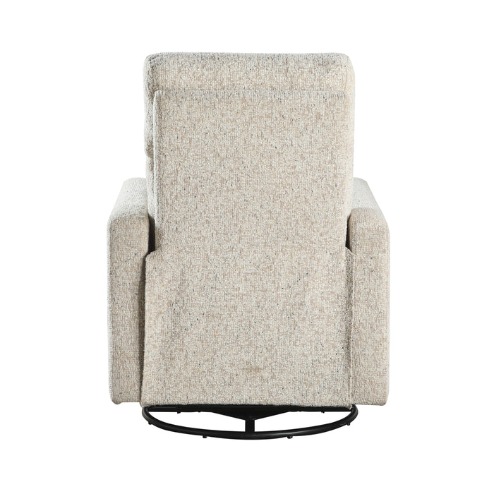 Olathe Swivel Glider Reclining Chair in Beige - 9504-1