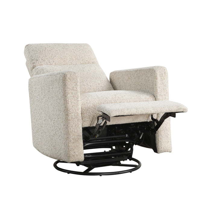 Olathe Swivel Glider Reclining Chair in Beige - 9504-1