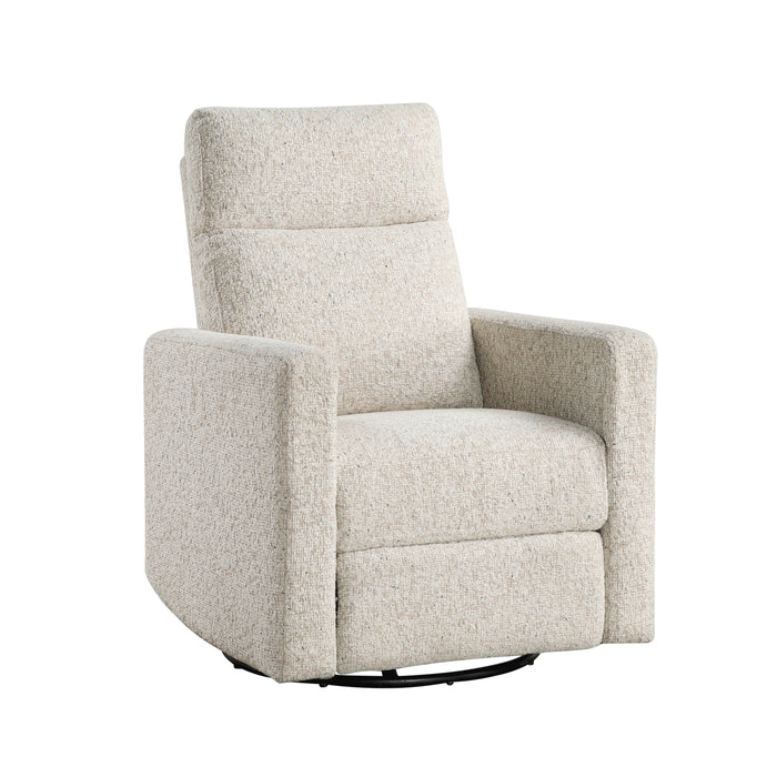 Olathe Swivel Glider Reclining Chair in Beige - 9504-1