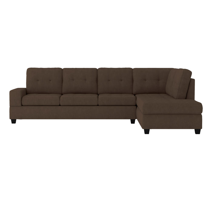 Maston 2-Piece Reversible Sectional with Drop-Down Cup Holders in Brown - 9507CHC*SC