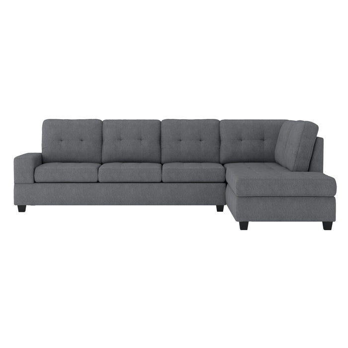 Maston 2-Piece Reversible Sectional with Drop-Down Cup Holders in Gray - 9507DGY*SC