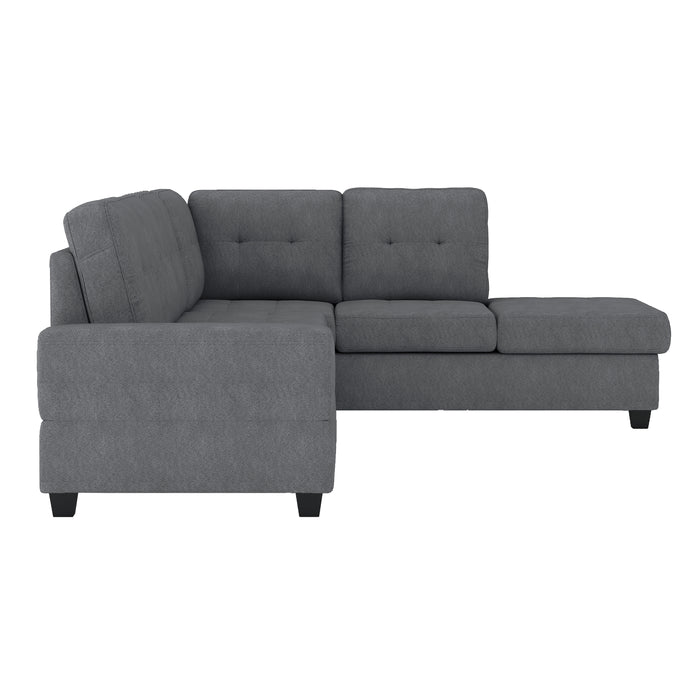 Maston 2-Piece Reversible Sectional with Drop-Down Cup Holders in Gray - 9507DGY*SC