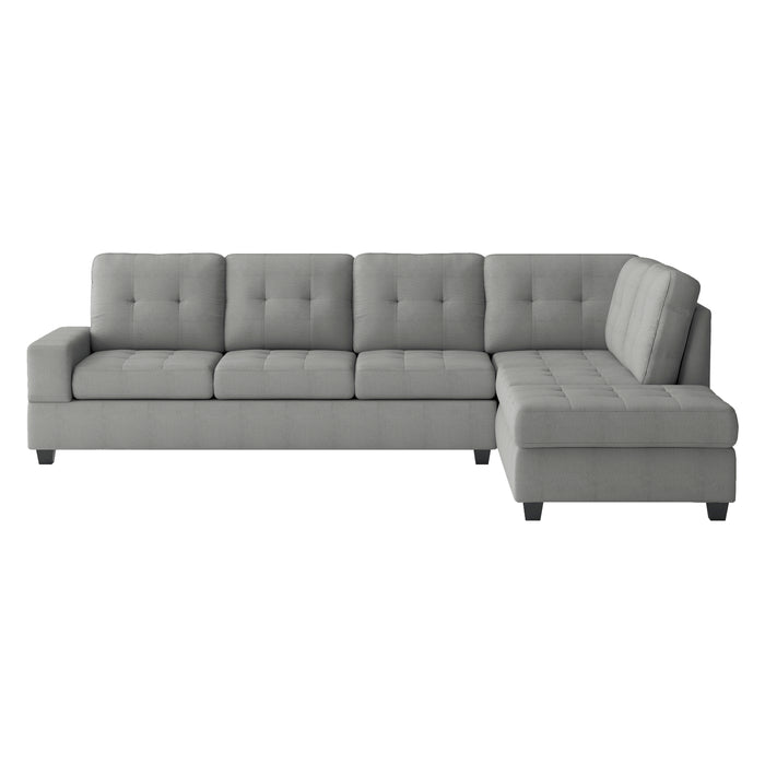 Maston 2-Piece Reversible Sectional with Drop-Down Cup Holders in Gray - 9507GRY*SC