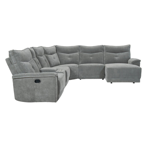 Tesoro 6-Piece Modular Reclining Sectional with Right Chaise in Gray - 9509DG*6LR5R image