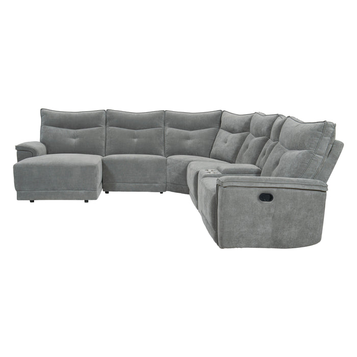 Tesoro 6-Piece Modular Reclining Sectional with Left Chaise in Gray - 9509DG*65LRR image