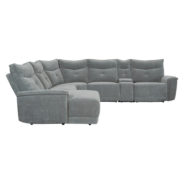 Tesoro 6-Piece Modular Reclining Sectional with Left Chaise in Gray - 9509DG*65LRR