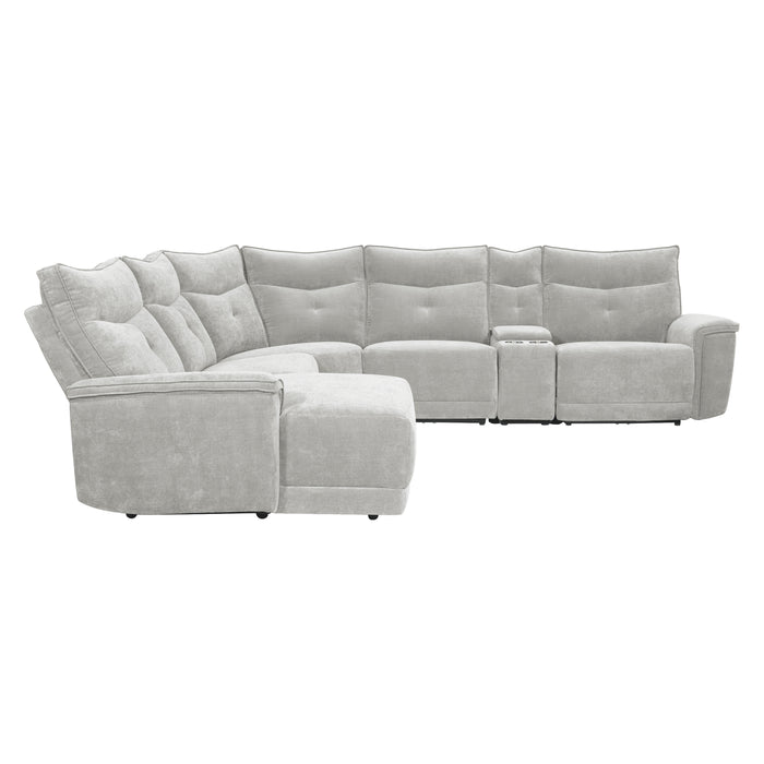 Tesoro 6-Piece Modular Reclining Sectional with Left Chaise in Gray - 9509MGY*65LRR