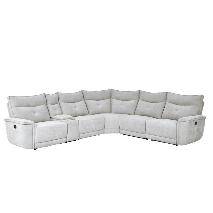 Tesoro 6-Piece Modular Reclining Sectional in Gray - 9509MGY*6LRRR