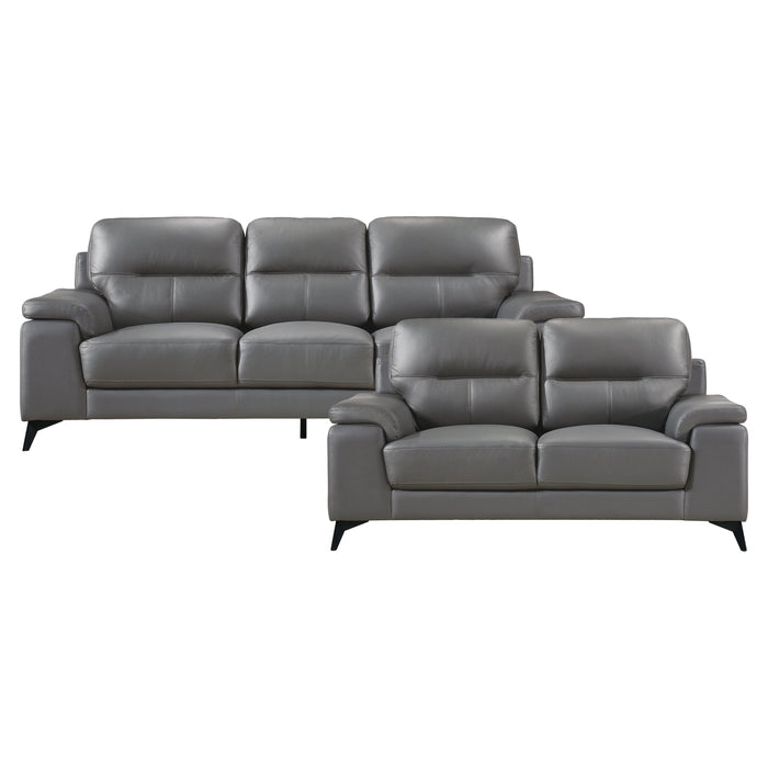 Mischa 2pc Set: Sofa, Love in Gray - 9514DGY*2 image