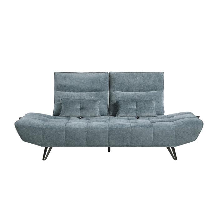 Quonsett Sofa with Power Adjustable Seat Depth and Manual Adjustable Headrests in Blue - 9556BUE-3PW