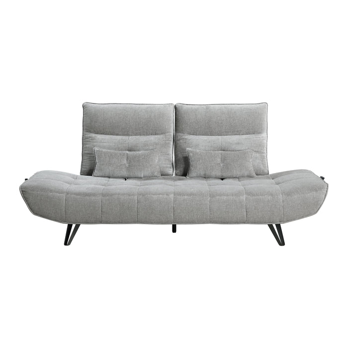 Quonsett Sofa with Power Adjustable Seat Depth and Manual Adjustable Headrests in Gray - 9556GRY-3PW