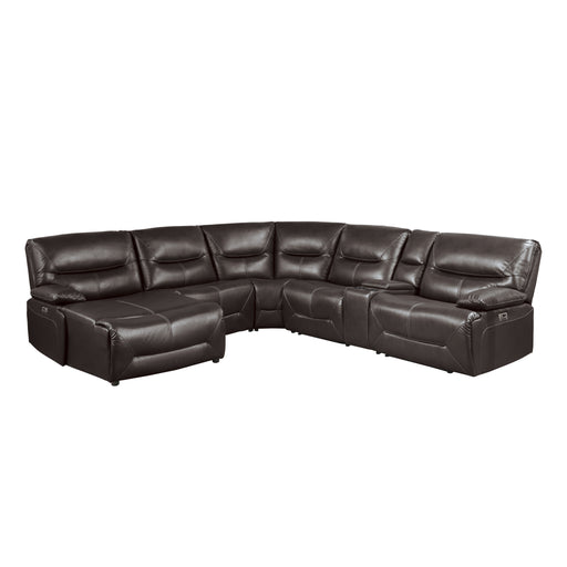 Dyersburg 6-Piece Power Reclining Sectional with Left Chaise in Brown - 9579BRW*6LCRRPW image