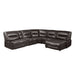 Dyersburg 6-Piece Power Reclining Sectional with Right Chaise in Brown - 9579BRW*6LRRCPW image