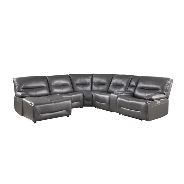 Dyersburg 6-Piece Power Reclining Sectional with Left Chaise in Gray - 9579GRY*6LCRRPW image