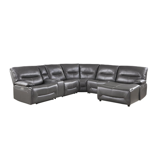 Dyersburg 6-Piece Power Reclining Sectional with Right Chaise in Gray - 9579GRY*6LRRCPW image