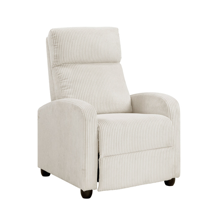 Parsons Push Back Reclining Chair in Beige - 9588BEG-1PB