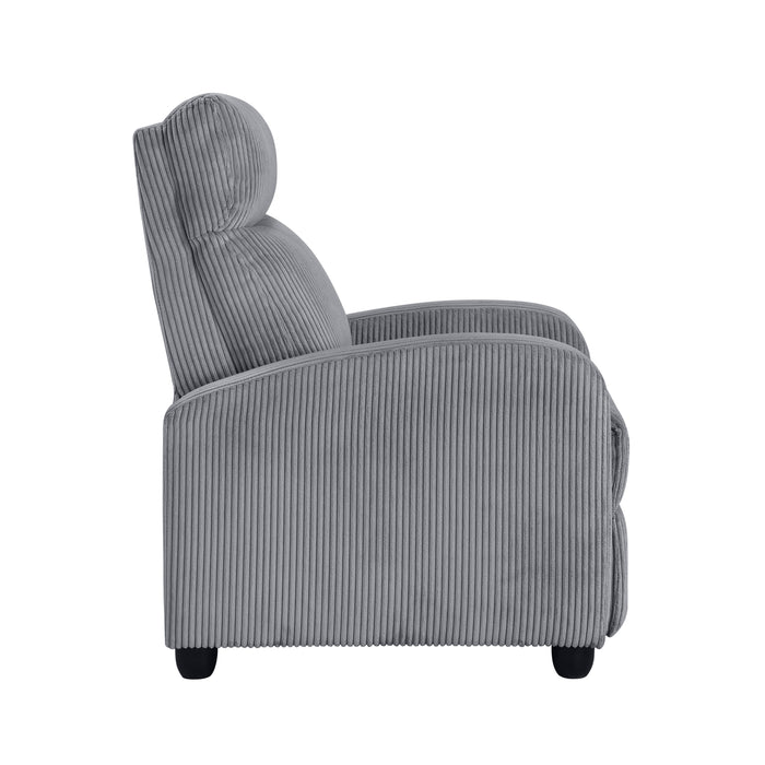 Parsons Push Back Reclining Chair in Gray - 9588DGY-1PB