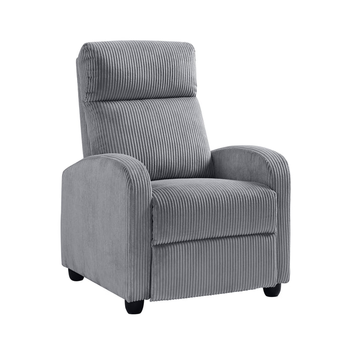 Parsons Push Back Reclining Chair in Gray - 9588DGY-1PB