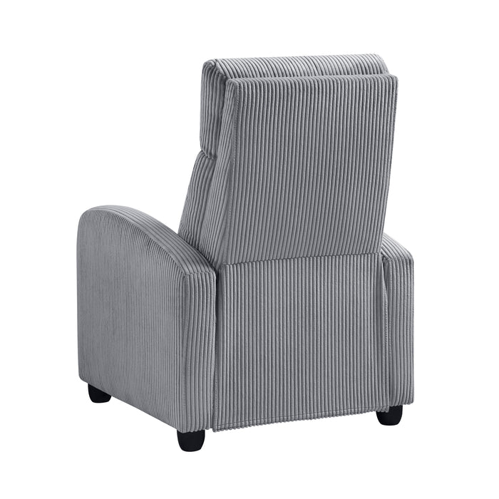 Parsons Push Back Reclining Chair in Gray - 9588DGY-1PB