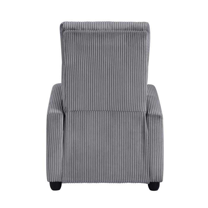 Parsons Push Back Reclining Chair in Gray - 9588DGY-1PB