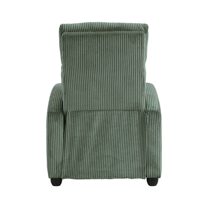 Parsons Push Back Reclining Chair in Green - 9588GRN-1PB