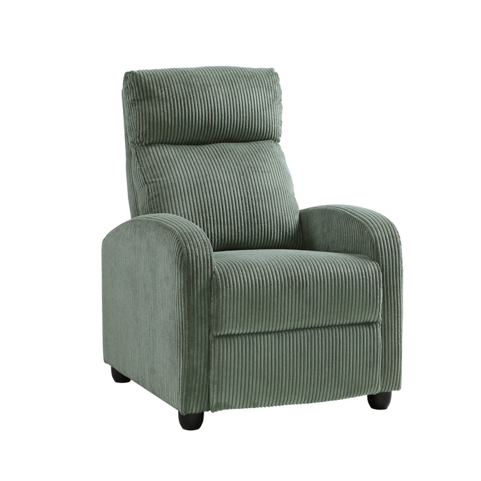 Parsons Push Back Reclining Chair in Green - 9588GRN-1PB