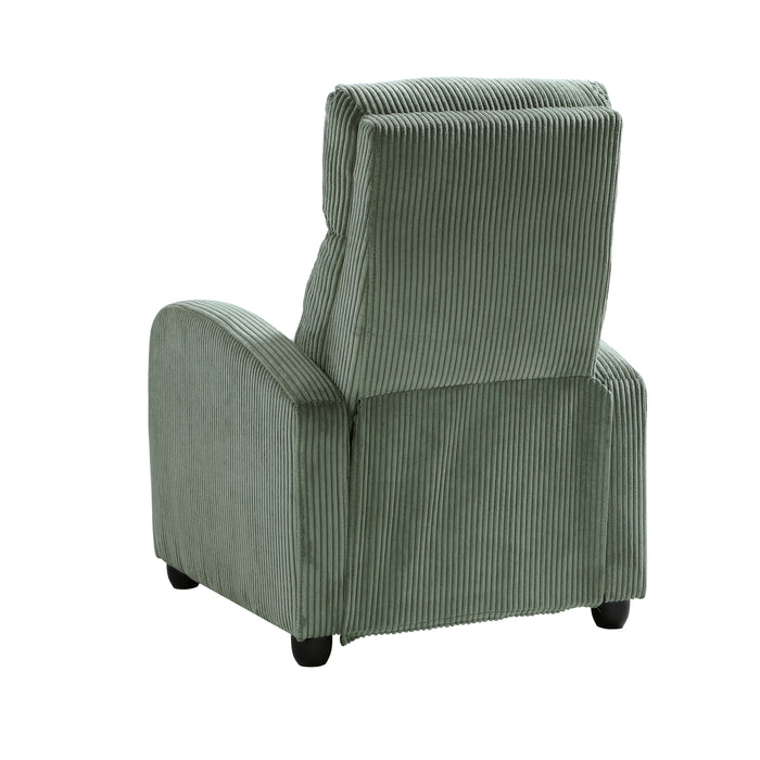 Parsons Push Back Reclining Chair in Green - 9588GRN-1PB