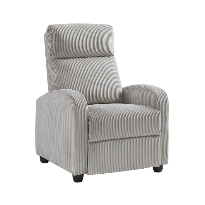 Parsons Push Back Reclining Chair in Gray - 9588GRY-1PB