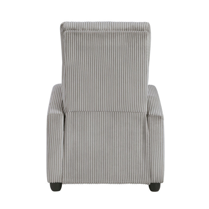 Parsons Push Back Reclining Chair in Gray - 9588GRY-1PB