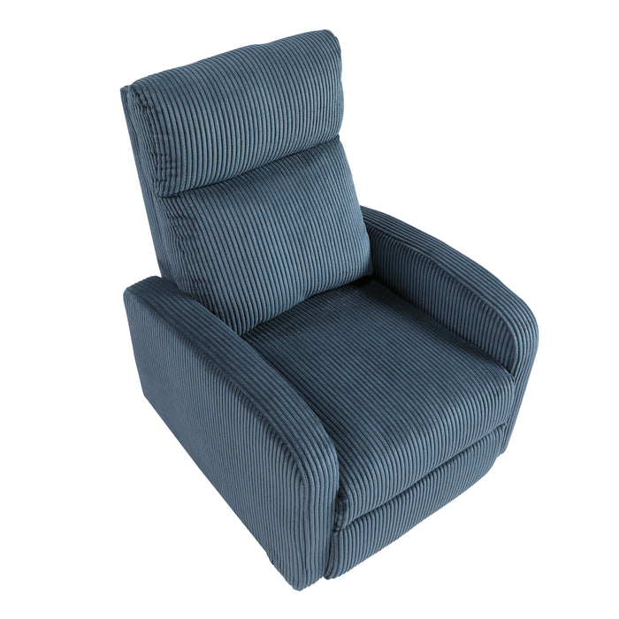 Parsons Push Back Reclining Chair in Blue - 9588MDN-1PB