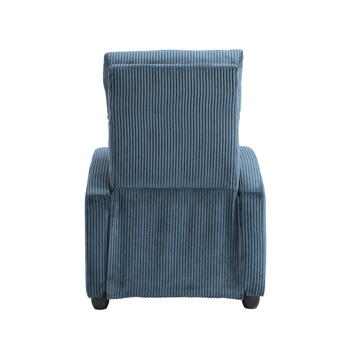 Parsons Push Back Reclining Chair in Blue - 9588MDN-1PB