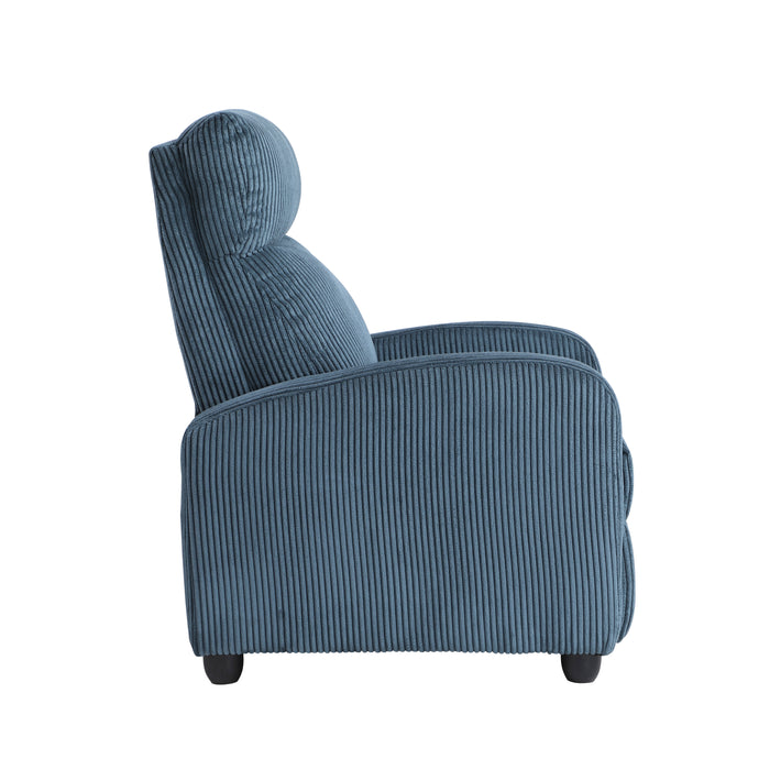 Parsons Push Back Reclining Chair in Blue - 9588MDN-1PB