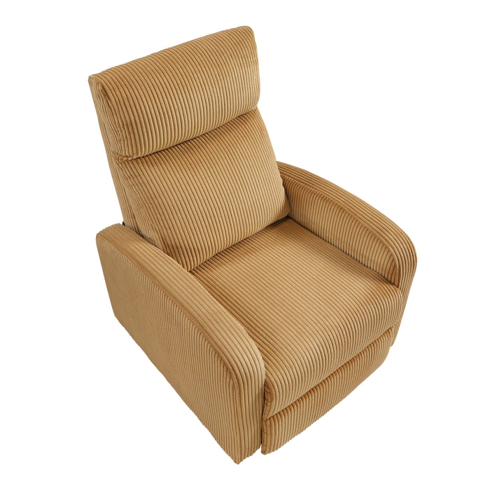 Parsons Push Back Reclining Chair in Yellow - 9588YLW-1PB