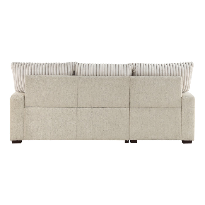 Gallatin 2-Piece Sectional with Left Chaise and Drop-Down Cup holders, Storage Pouch, Pull-out Bed and Hidden Storage in Beige - 9605BE*2LCRL