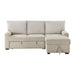 Gallatin 2-Piece Sectional with Right Chaise and Drop-Down Cup holders, Storage Pouch, Pull-out Bed and Hidden Storage in Beige - 9605BE*2LLRC image